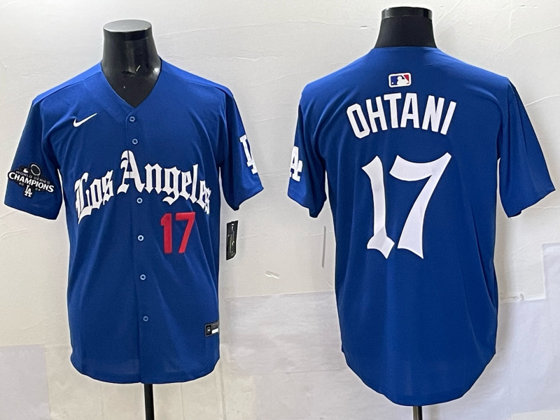 Men Los Angeles Dodgers #17 Ohtani Blue 2025 Nike MLB Jersey style 003